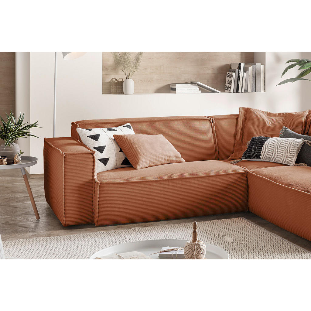 Thumbnail - Kawola Ecksofa, Braun, Textil, Echtholz, 3-Sitzer, Füllung: Kaltschaum, Ottomane rechts, L-Form, 254x224 cm, Wohnzimmer,...