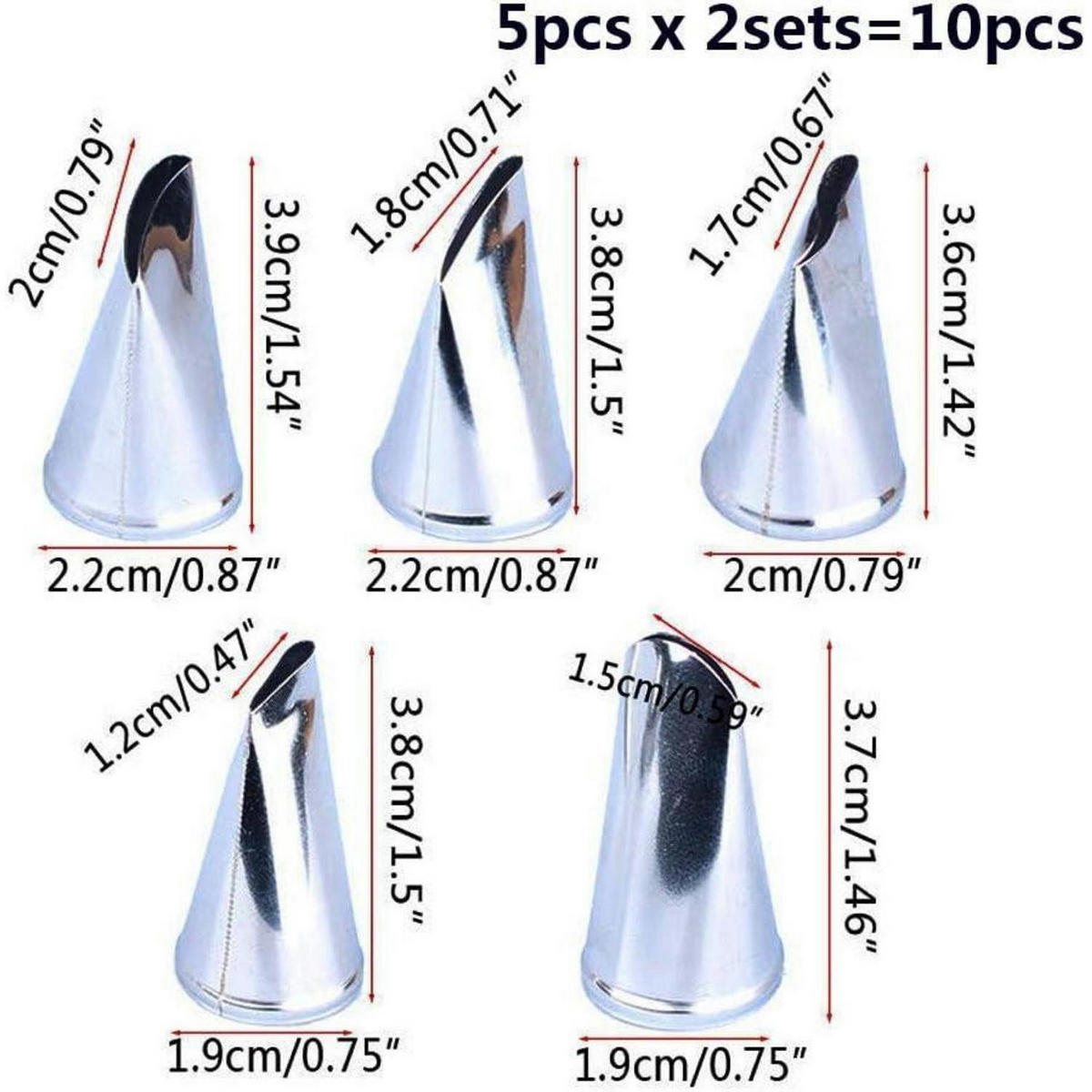 SPRITZTÜLLEN Set 10-teilig Edelstahl - Rosa, Metall (2.2/2/3.9cm)