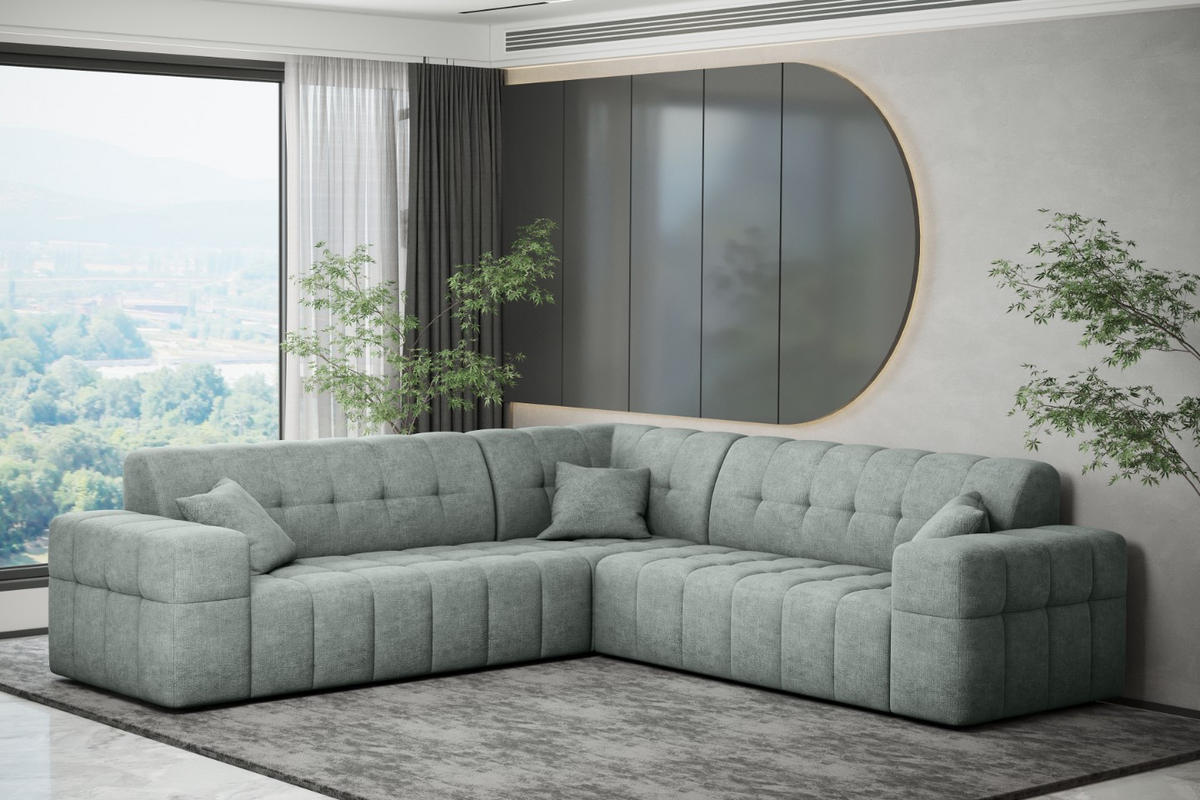 ECKSOFA Corner NIMES Stoff Perfect Harmony Mintz - Mintgrün, Holz (246/246cm) - Kaiser Möbel