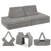 KINDERSOFA Spielparadies - Grau, Textil (66/52/150cm) - Linodino