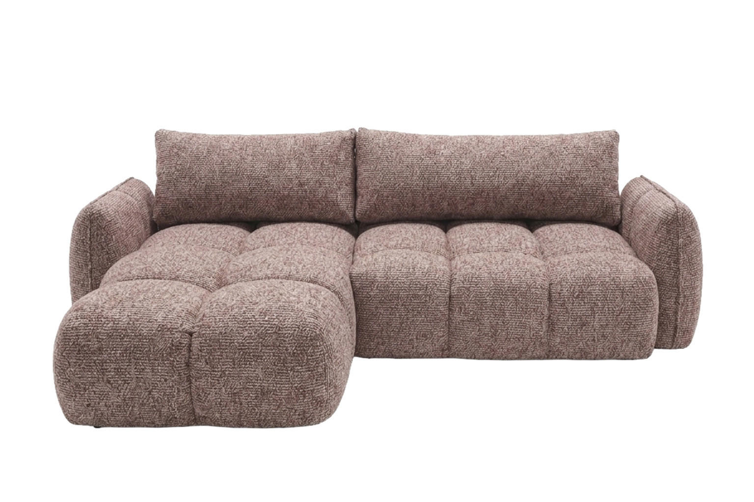 ECKSOFA L-Form Mit Schlaffunktion, Chenillestoff Puente, Purpur, Links, BELVEDER L - Lila, Holz (250/168cm) - Kaiser Möbel