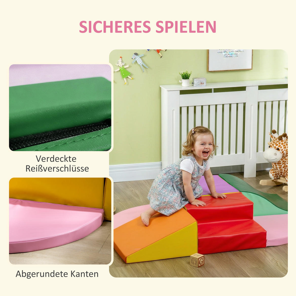 SCHAUMSTOFF-BAUSTEINE 6er Set PU EPE Mehrfarbig - Multicolor, Kunststoff (100/150cm) - HOMCOM