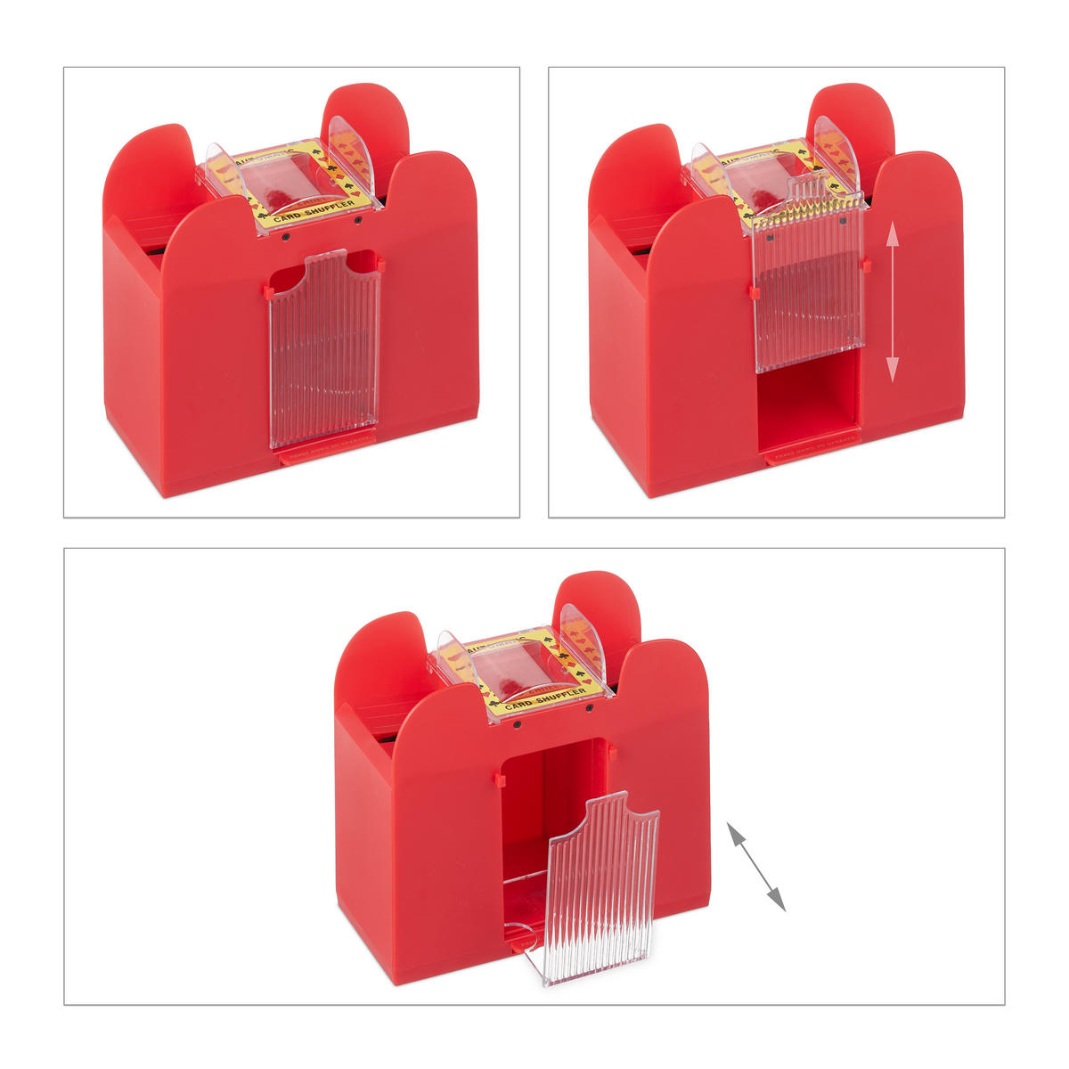 KARTENMISCHMASCHINE - Rot, Kunststoff (20.5/11cm) - Relaxdays