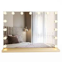 SPIEGEL Rea Led Hollywood L.gold 80x60 - Goldfarben, Glas (80/62/14cm) - REA