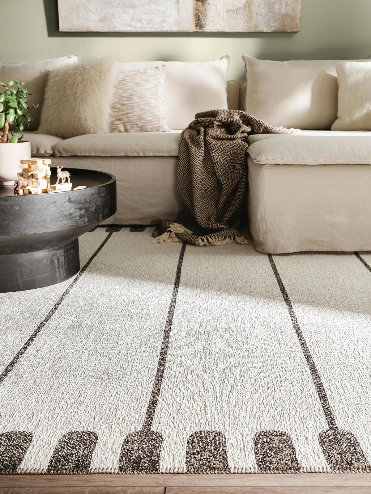 FLACHGEWEBETEPPICH Elena Beige/Braun 120x170 cm - Beige, Textil (120/170cm) - benuta Nest