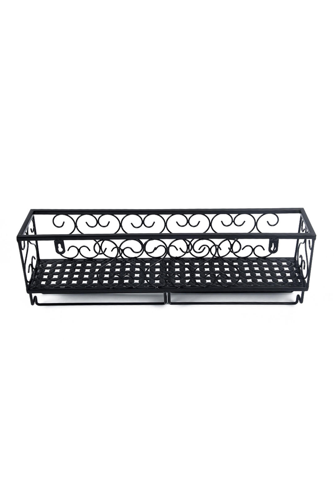 WEINREGAL Wandmontiertes mit Glashalter aus Eisen Sichere Aufbewahrung Vielfältige Anwendung 50 x 10 x 17 cm - Schwarz, Metall (50/17/10cm) - Livingandhome