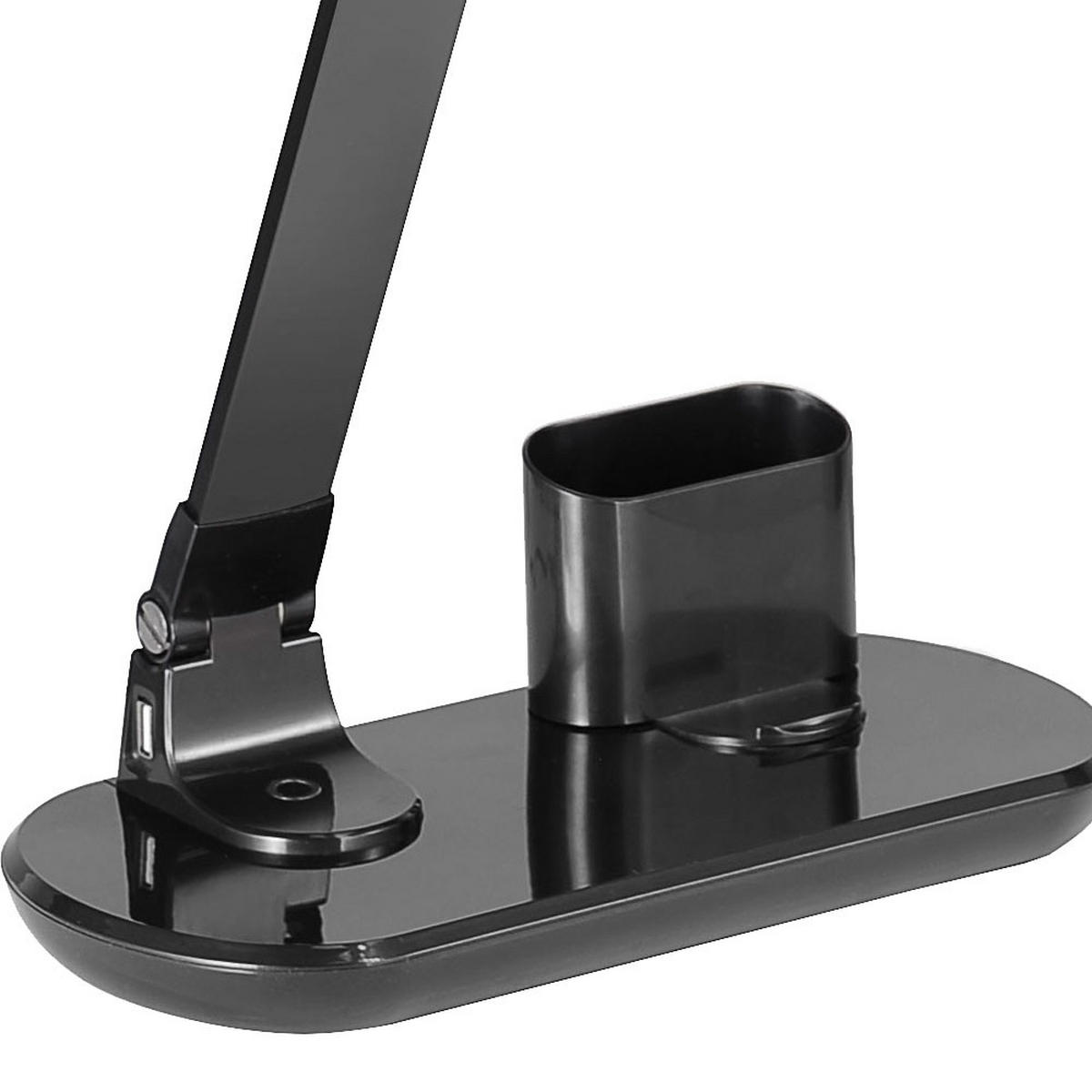 LED TISCHLEUCHTE Schwarz mit verstellbarem Arm - Schwarz, Kunststoff (14/28/72cm)