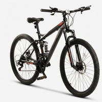MOUNTAINBIKE 26 Zoll Schwarz + Orange, 21-Gang-Schaltung, Doppel-Scheibenbremsen, Carbonstahl - Orange, Metall (20cm) - Oxeza