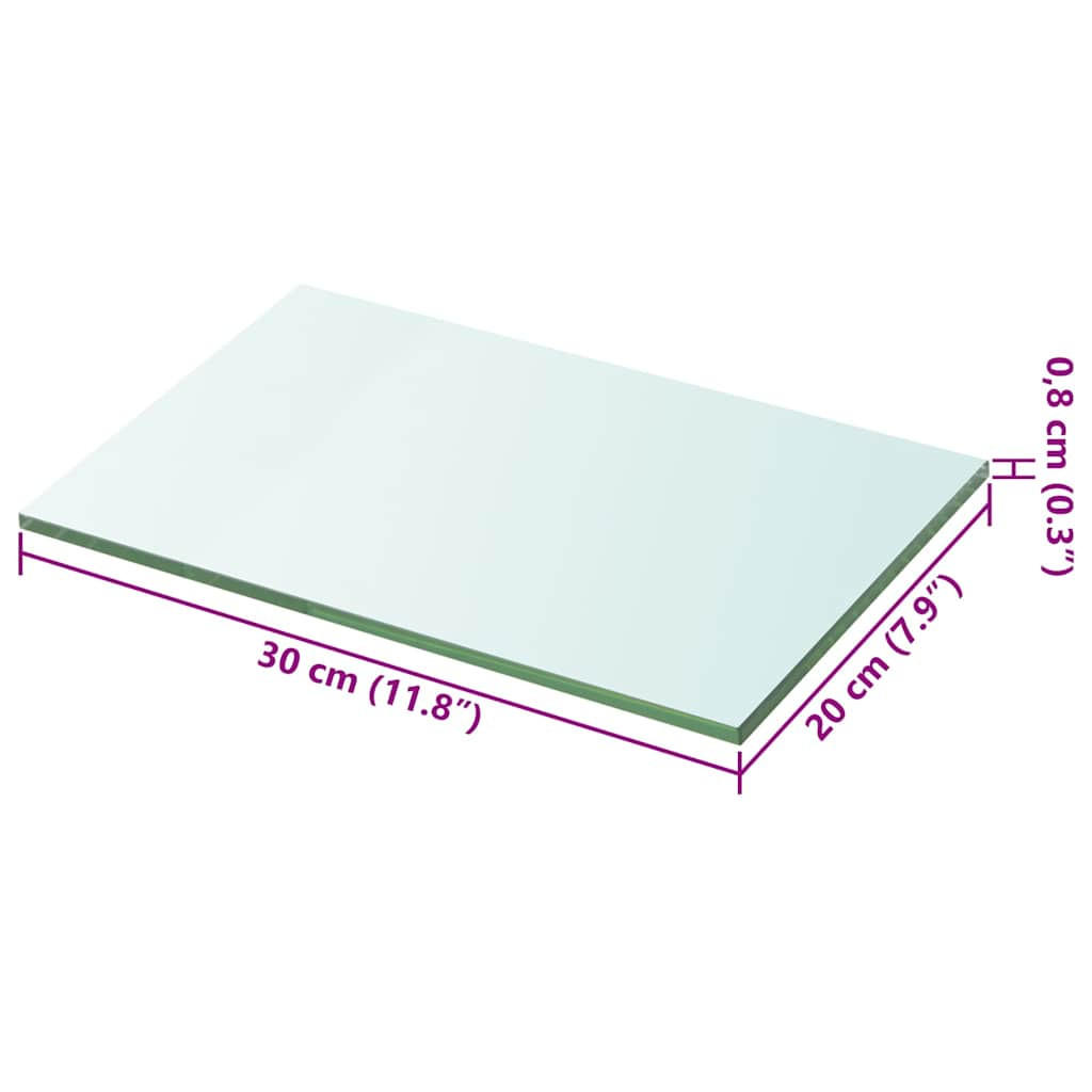 WANDBOARD 20/30/0,8 cm aus Glas Transparent - Transparent, Glas (30/0.8/20cm) - vidaXL