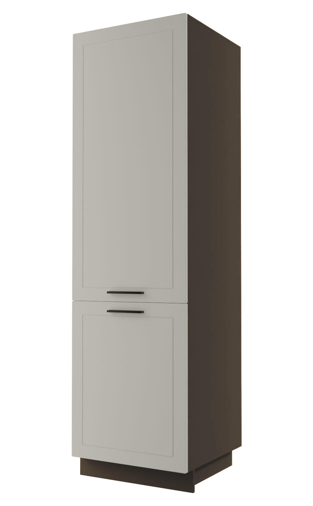 Feldmann-Wohnen Geschirrschrank Creme, Dunkelgrau 60x207x59 cm