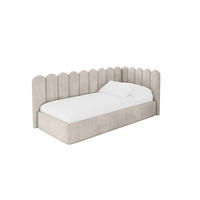 EINZELLBETT Jugendbett mit Bettkasten, Links - ARTY 80x200 Beige - Ecru, Holzwerkstoff/Textil (80/200cm) - ALTDECOR