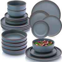 GESCHIRRSET BOMBAY GRAPHIT - 24 teilig aus Steingut - Blau, Stein (27/6.5/27cm) - Sänger