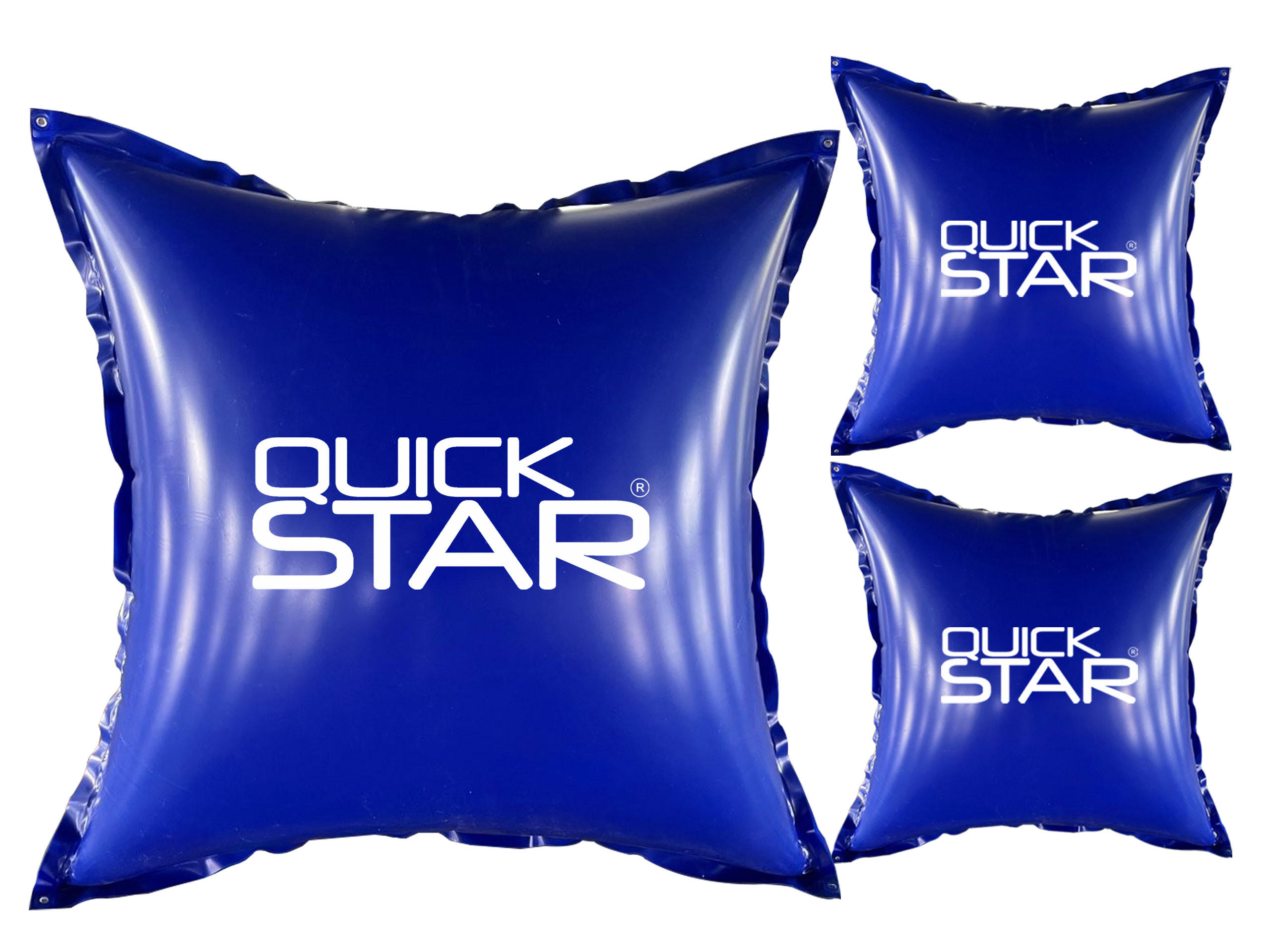 POOLKISSEN 3 Stück Eckig 120x120 cm Blau - Blau, Kunststoff (120/120cm) - QUICK STAR