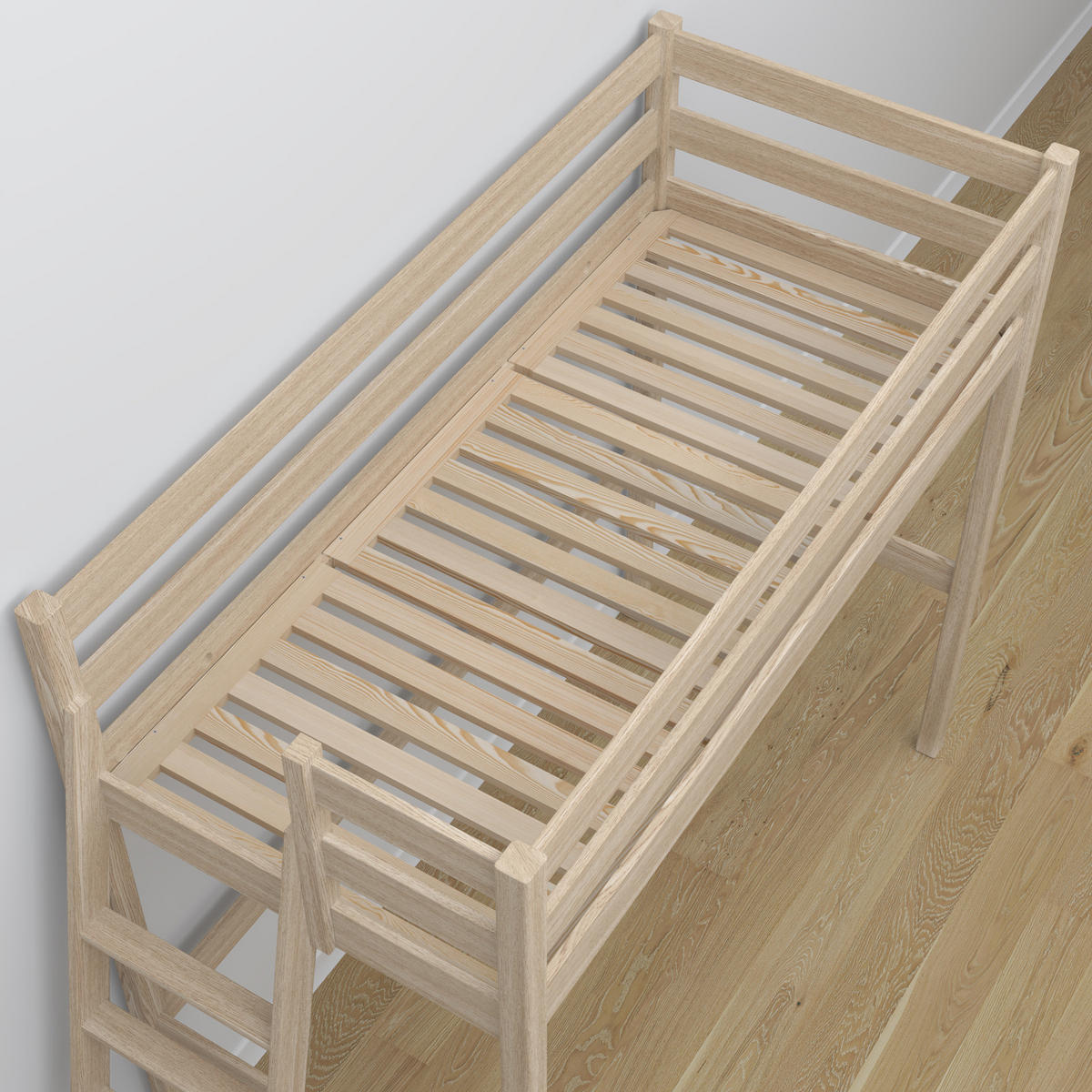HOCHBETT N02 mit Schreibtisch Sonoma Eiche 120/180 - Sonoma Eiche, Naturmaterialien/Holz (120/180cm) - N-Wood