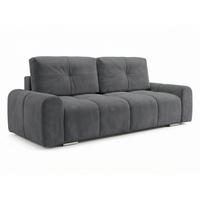 SCHLAFSOFA Fluffy - Dunkelgrau (Vibe 95) - Chromfarben/Dunkelgrau, Holz/Kunststoff (245/100/99cm) - Sofnet