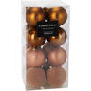 CHRISTBAUMKUGEL Basic Braun 16er Set 8/8/8 cm Kunststoff - Braun, Kunststoff (8/8/8cm) - Mondex