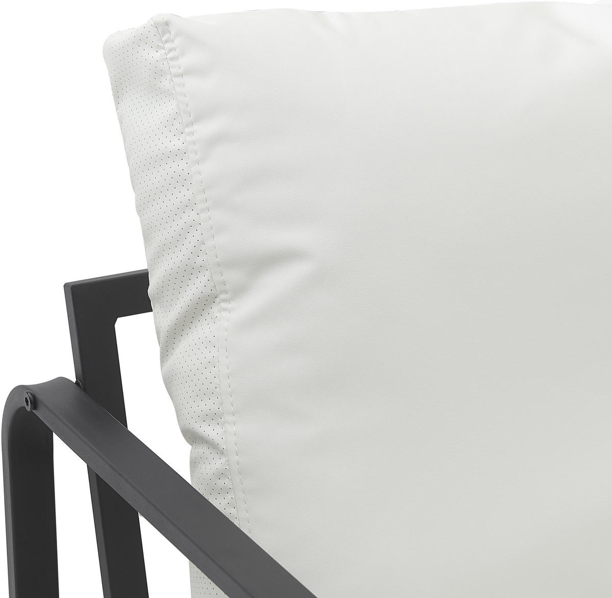SESSEL Lederlook weiß - Schwarz/Weiß, Textil/Metall (70/82/74cm) - CLP
