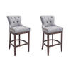 BARHOCKER 2er Set Stoff Hellgrau - Hellgrau, Holz/Textil (55/109/57cm) - CLP