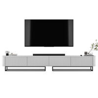 TV skrinka Aurora, set 2 kusov s kovovým rámom, matná biela, 280 cm - čierna/biela, kov/kompozitné drevo (280/44/35cm) - Meble Lindner