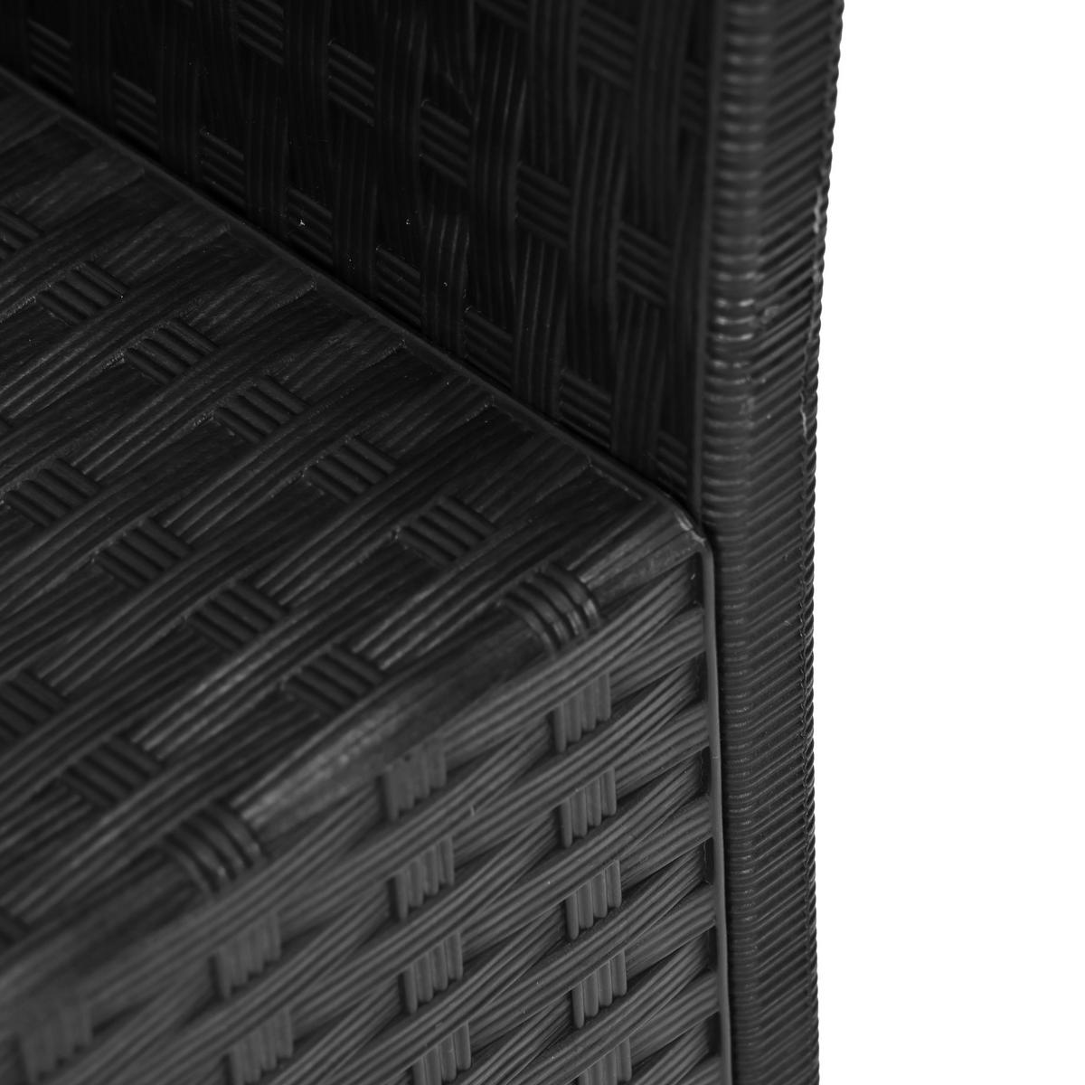 GARTENSTUHL Schwarzer Rattan-Look - Schwarz, Kunststoff (54/84/57cm) - Mat-Haus