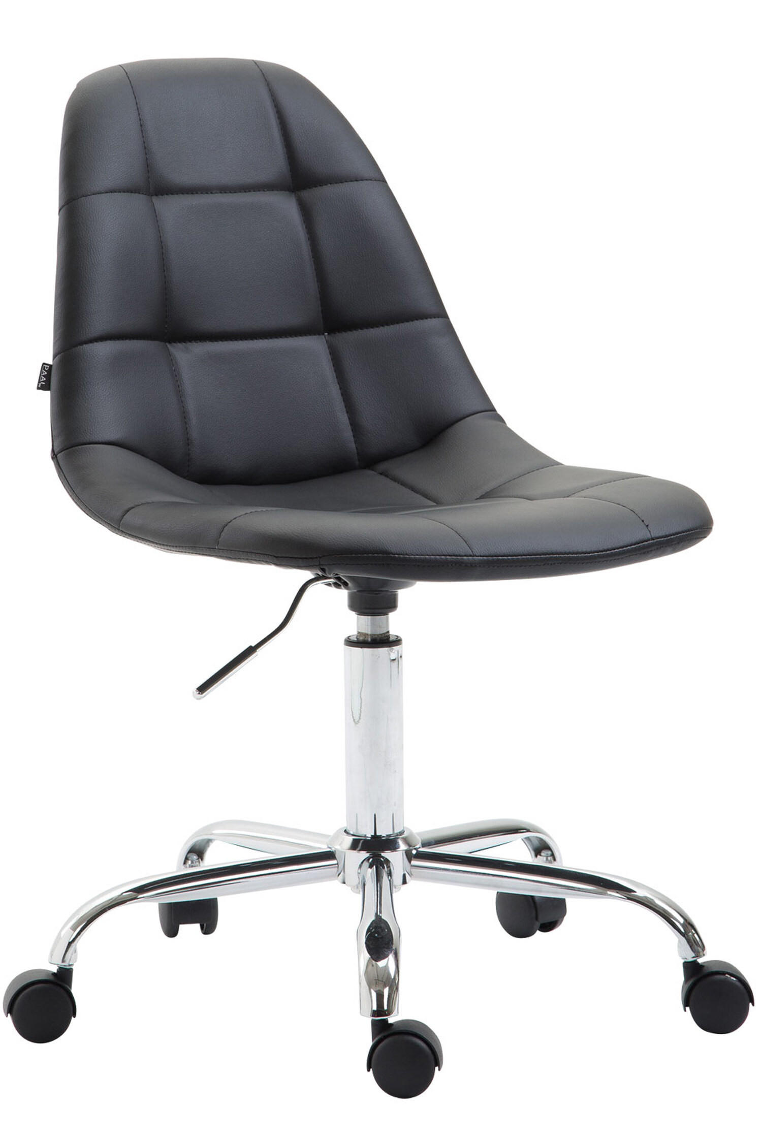 BÜROSTUHL Rhein, Kunstleder Schwarz - Schwarz, Textil/Metall (47/89/56cm) - TPFLiving