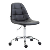 BÜROSTUHL Rhein, Kunstleder Schwarz - Schwarz, Textil/Metall (47/89/56cm) - TPFLiving