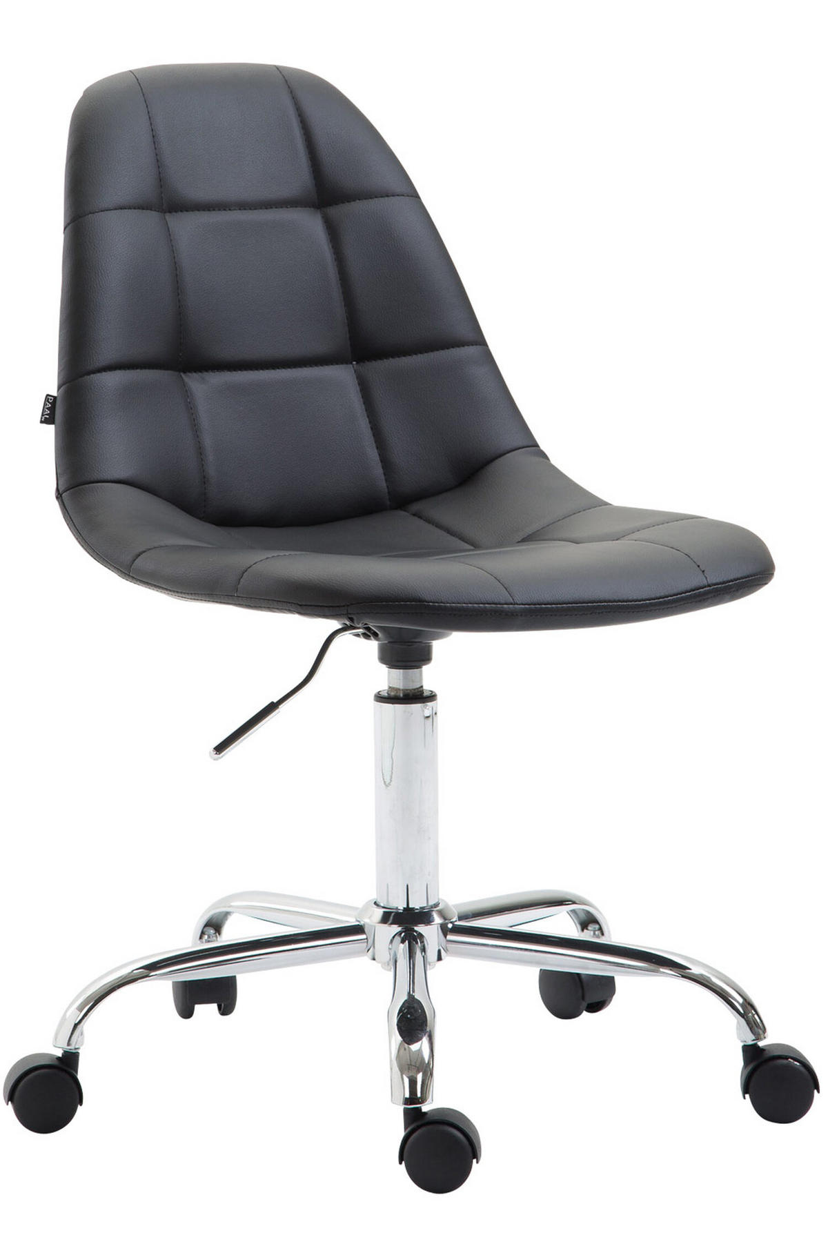 BÜROSTUHL Rhein, Kunstleder Schwarz - Schwarz, Textil/Metall (47/89/56cm) - TPFLiving