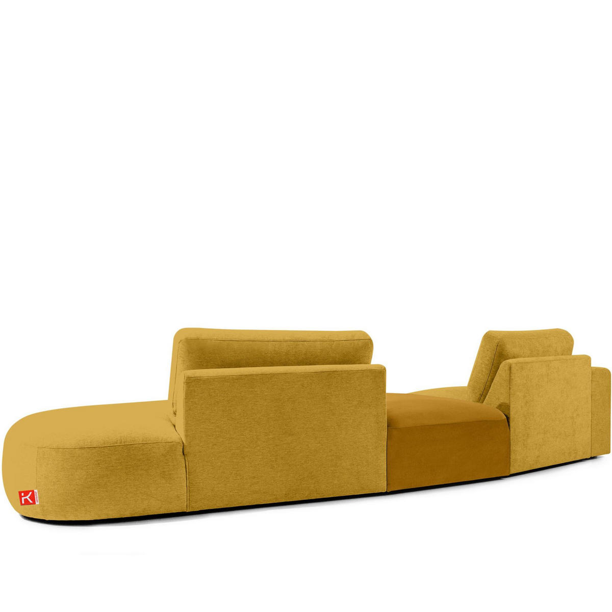 4-SITZER ECKSOFA ZUCCO Chenille rechts, Gelb - Gelb, Textil (350/84/105cm) - KONSIMO®
