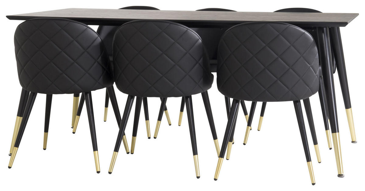 TISCHGRUPPE Schwarz - Schwarz, Holzwerkstoff (90/75/180cm) - ebuy24