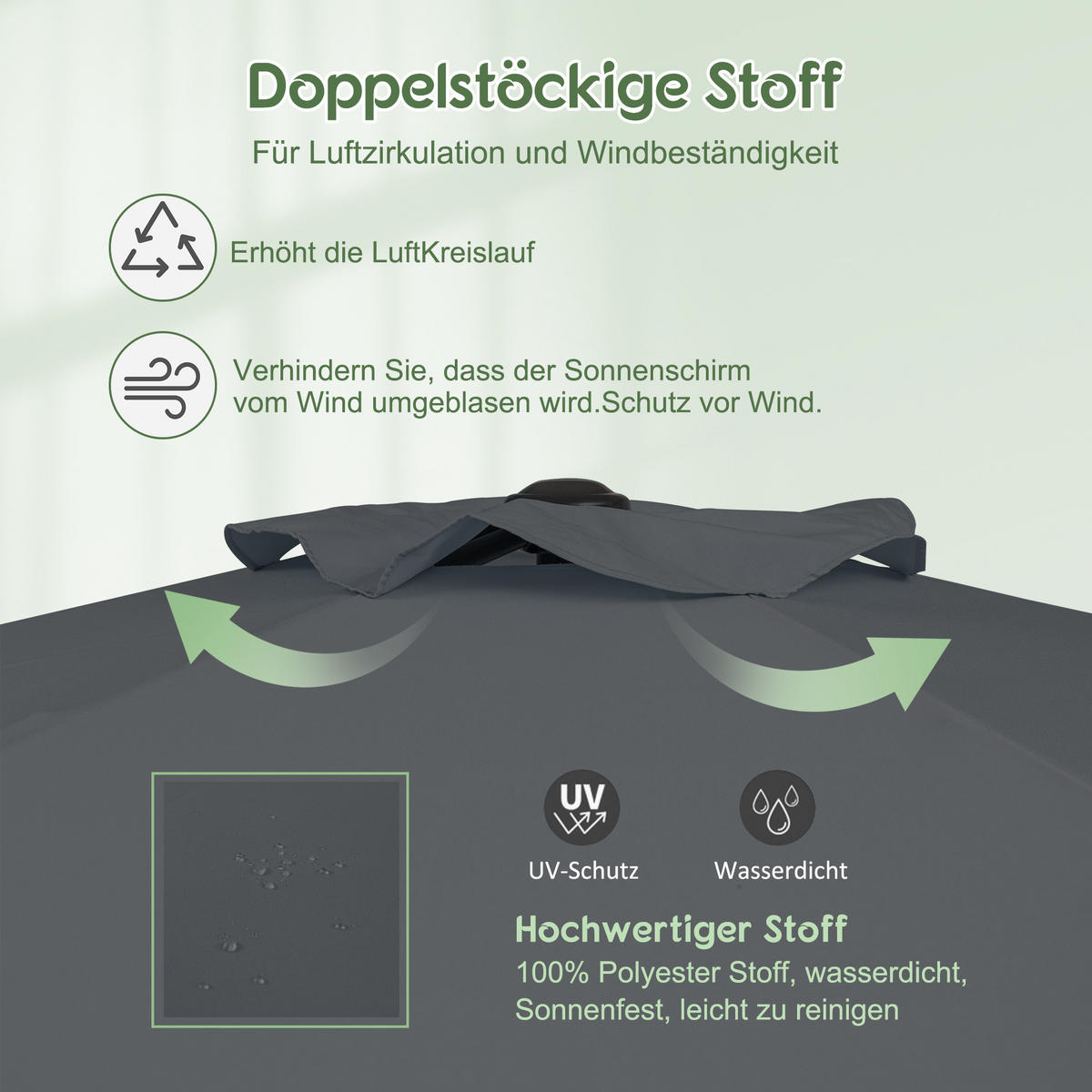 SONNENSCHIRM Knickbar dunkelgrau - Grau, Metall (270/270cm) - ComfortXL