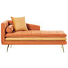 CHAISELONGUE Samtstoff orange linksseitig Gonesse - Goldfarben/Orange, Textil (164/72/77cm) - Beliani