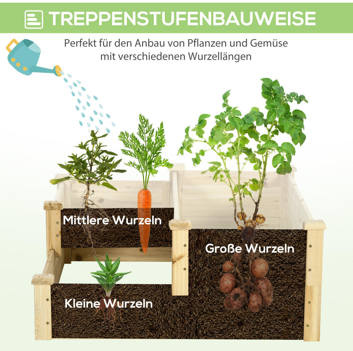 BLUMENKASTEN aus Tannenholz 108x88x36 cm in Natur - Naturfarben, Holz (88/36/108cm) - Modfu