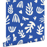 TAPETE Pflanzen im Matisse-Stil 50 x 900 cm - Blau, Papier (50/900cm) - ESTAhome