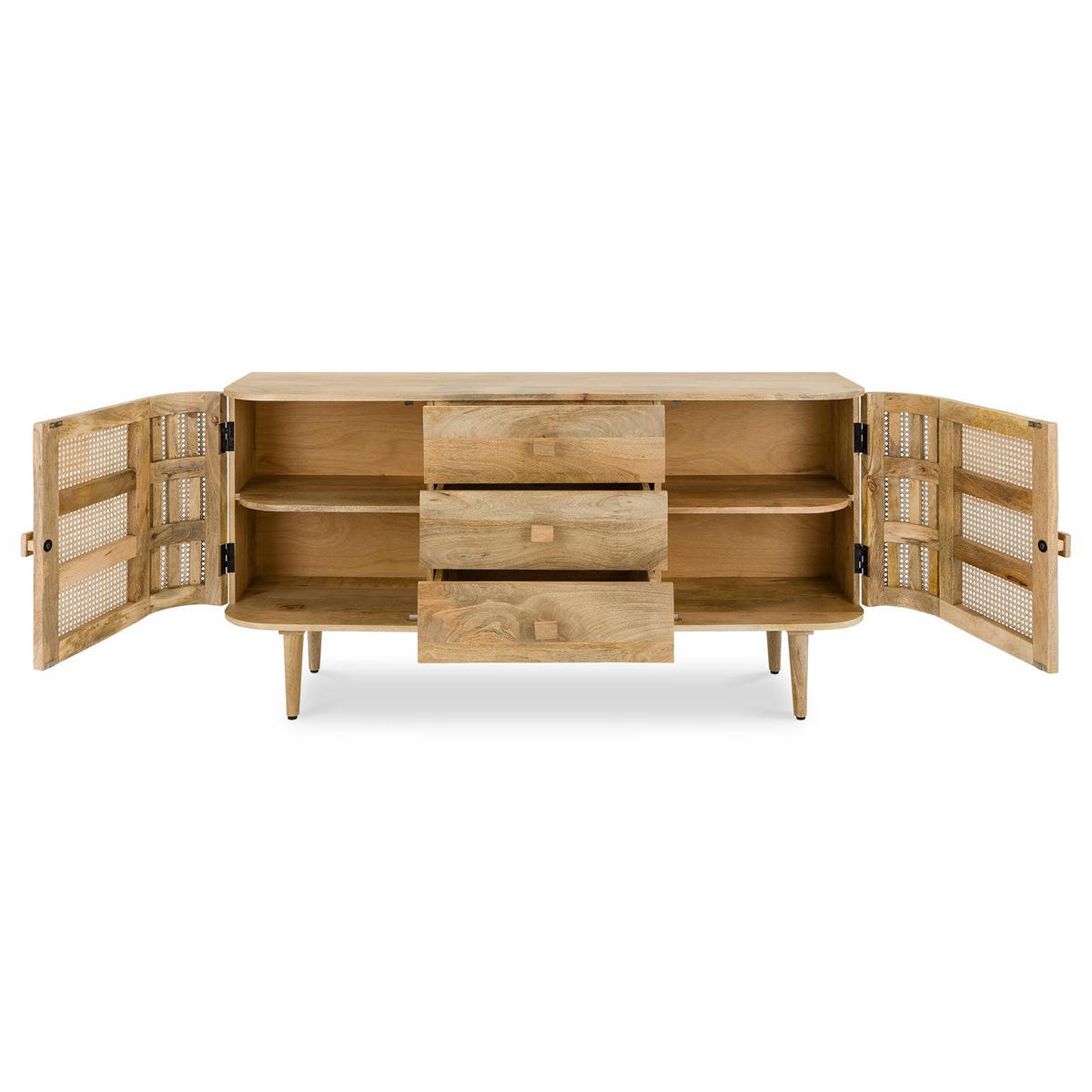 SIDEBOARD DION natur - Naturfarben, Holz (160/80/40cm) - IDIMEX