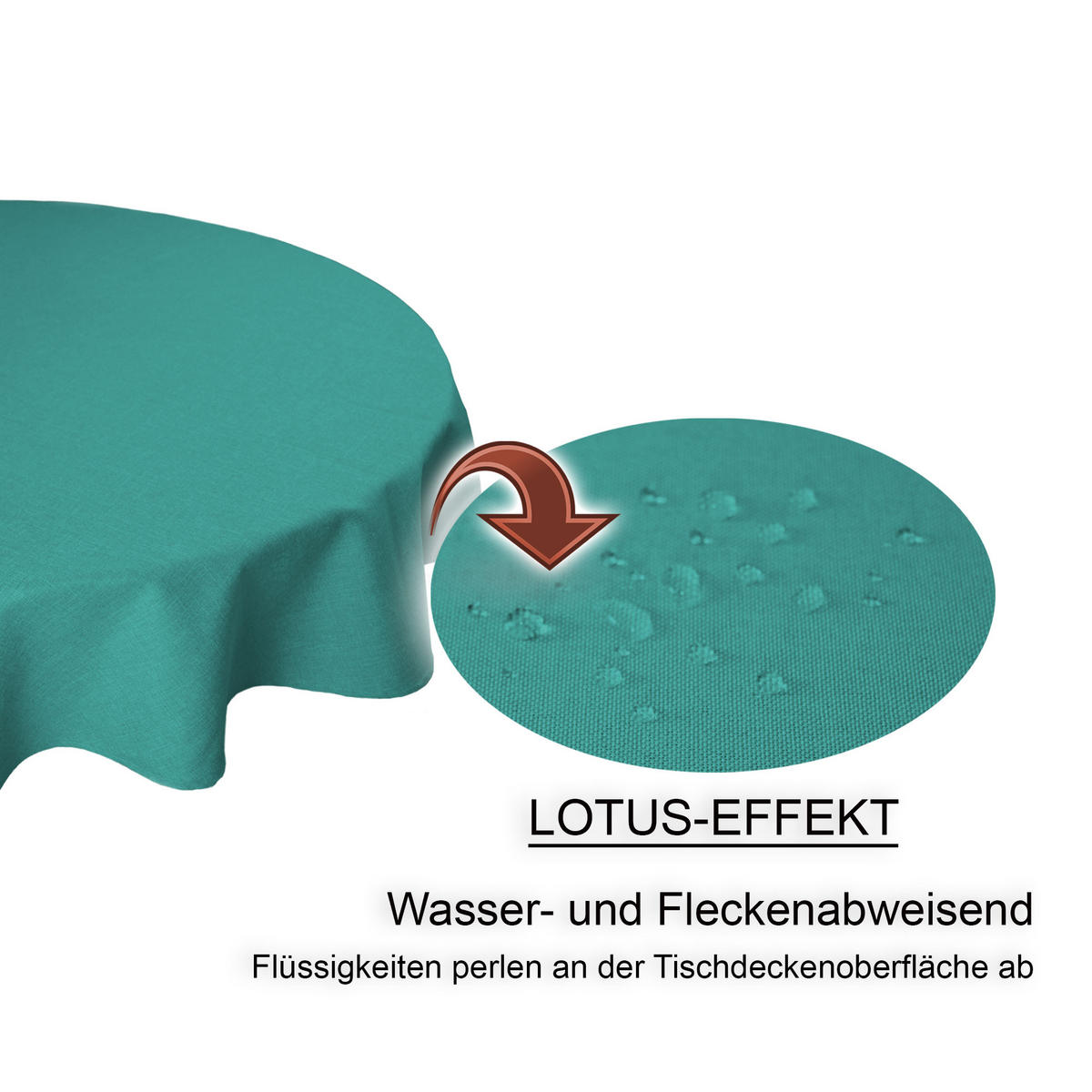 TISCHDECKE Leinenoptik 140 cm rund Petrol - Petrol, Textil (140cm) - TiborTex