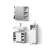 BADMÖBEL-SET Fucino Beton 3 Teile, mit Midischrank - Schieferfarben/Weiß, Holzwerkstoff (60/54/32cm) - Livinity®