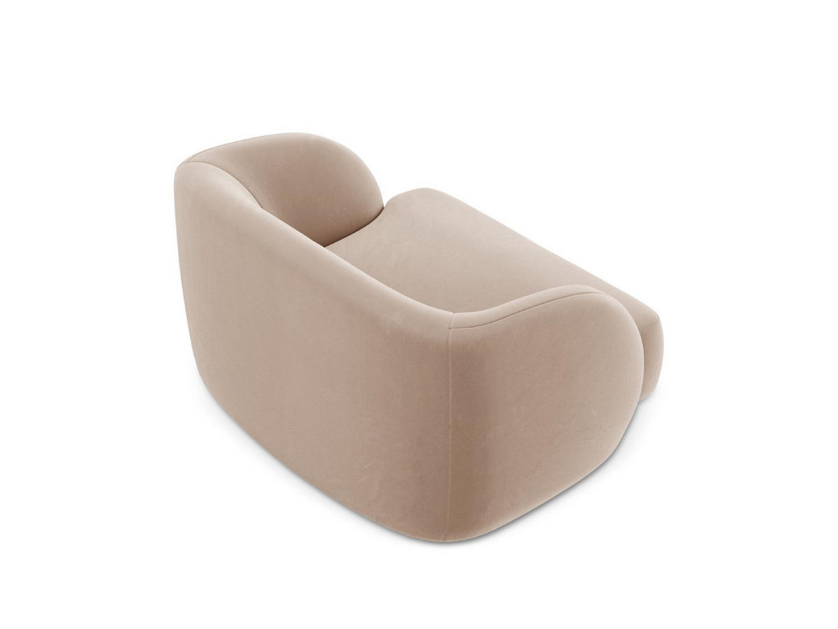 SESSEL Miley aus Samt cappuccino - Cappuccino, Textil (90/70/103cm) - Micadoni