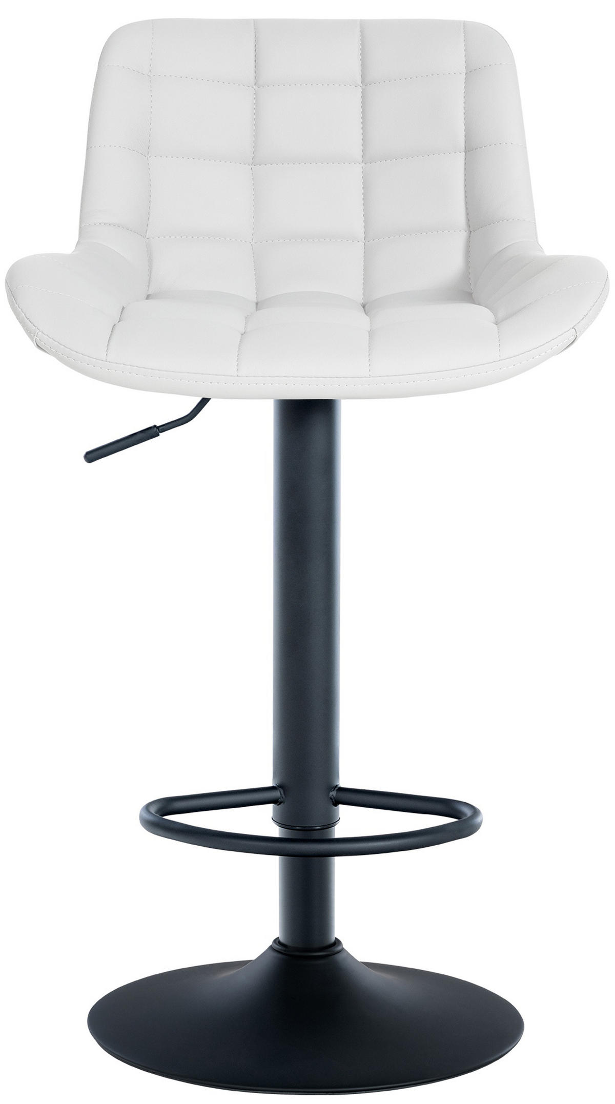 BARHOCKER 2er Set Tower Kunstleder weiß - Schwarz/Weiß, Kunststoff/Metall (48/105/54cm) - TPFLiving