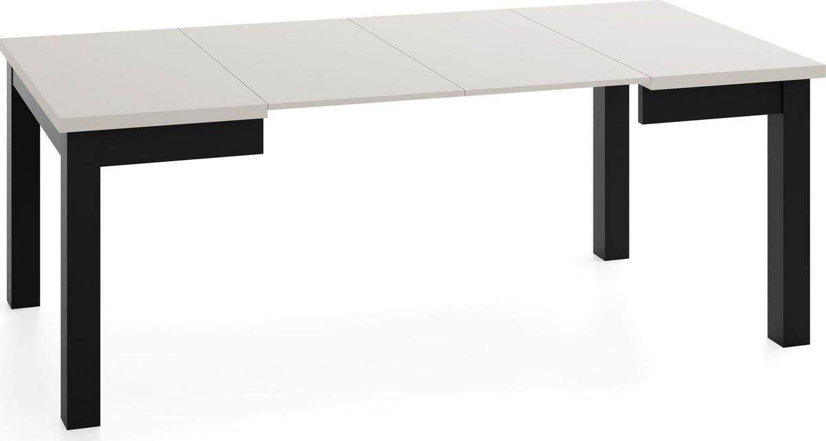 ESSTISCH Toren ausziehbar verlängerbar quadratisch, Kaschmir 100-200/100/76.5 cm - Kaschmir/Schwarz, Holz/Holzwerkstoff (100/100/77cm) - WFL GROUP