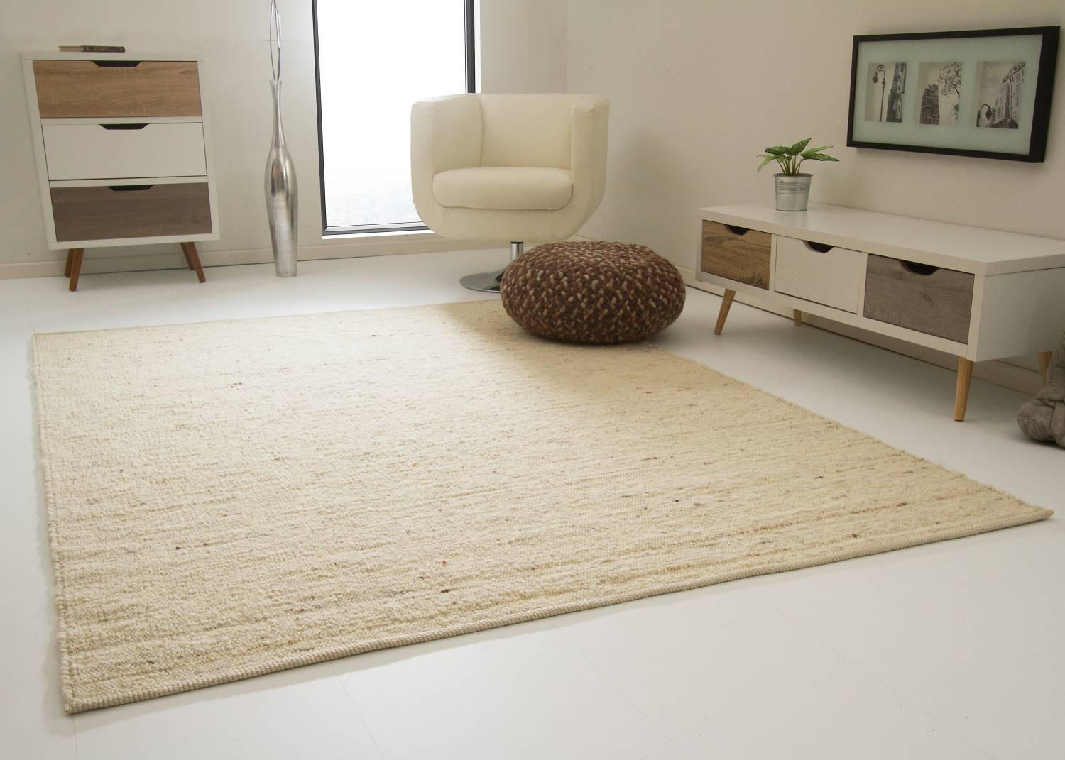 HANDWEBTEPPICH 200/200 cm Landshut - Creme, Naturmaterialien (200/200cm) - Steffensmeier