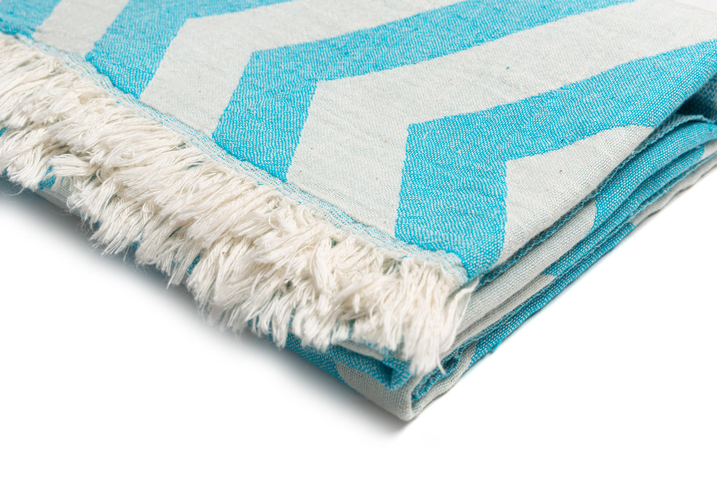 HAMAMTUCH Zickzack 100% Baumwolle 100x180 Blau - Blau, Textil (180/100cm) - Villa Möbel