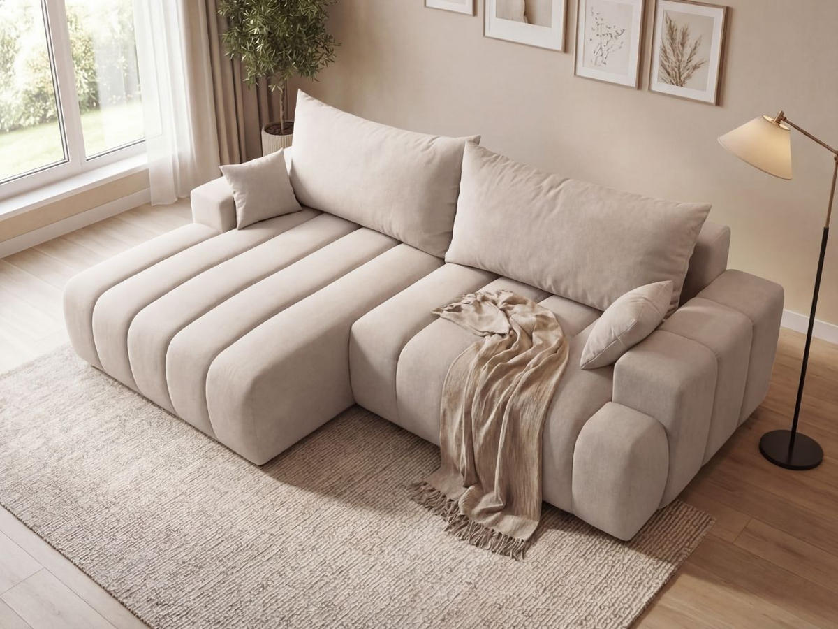 ECKSOFA Caleo Beige Links - Beige, Holz/Textil (270/170cm) - Graingold