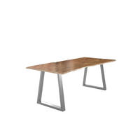 ESSTISCH LUBIN - Beige/Silberfarben, Holz/Metall (100/240/77cm) - SAM
