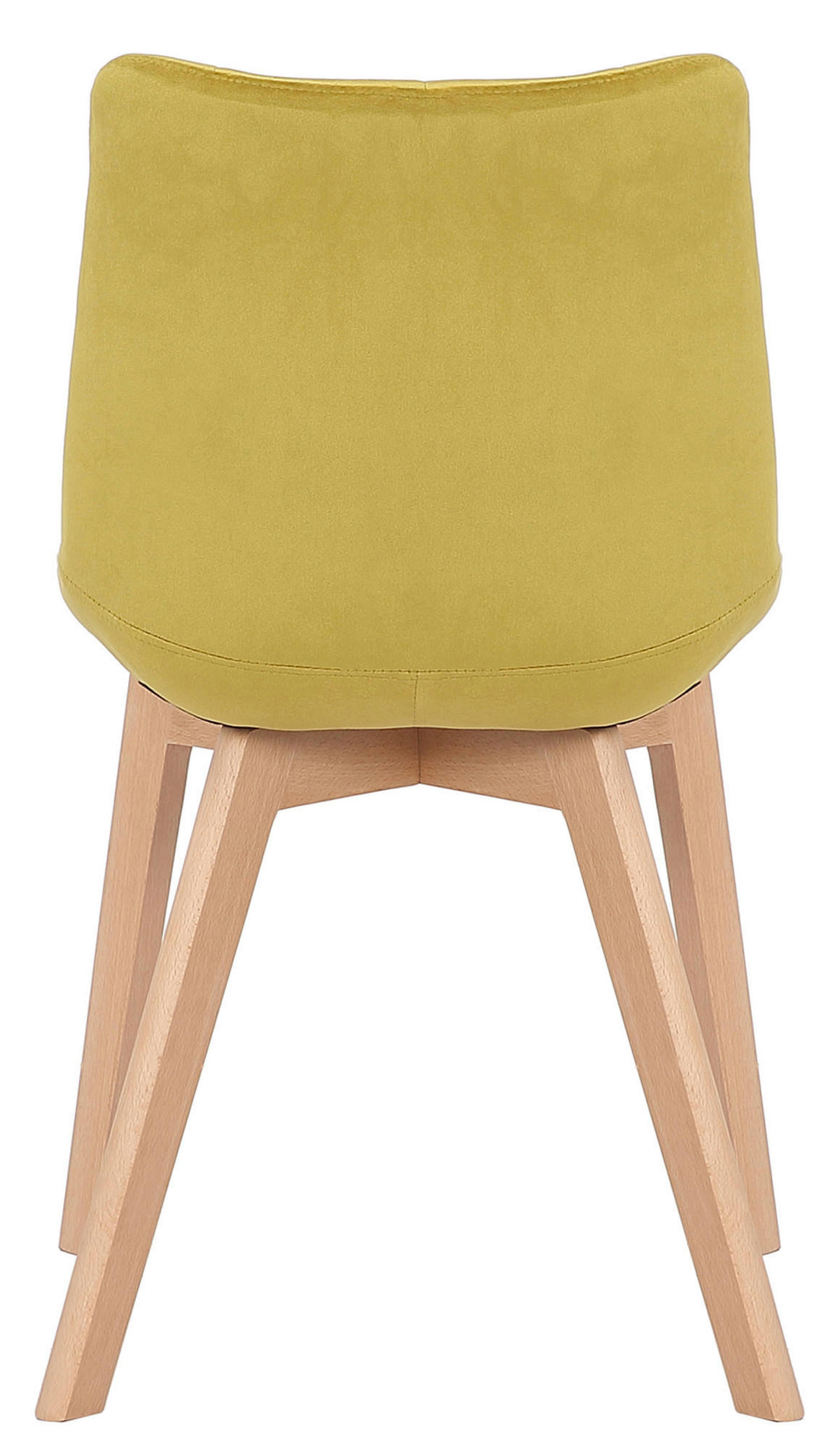 STUHL Samt Gelb - Eukalyptusholzfarben/Gelb, Holz/Textil (46/82/61cm) - CLP