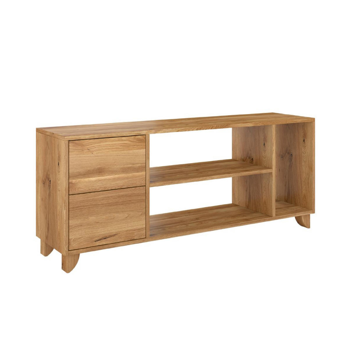 MASSIVHOLZ-TV-SCHRANK Viveca, Eiche - lackiert, Naturfarben - Eichefarben, Eichenholz/Holz (140/57.4/45cm) - Visby