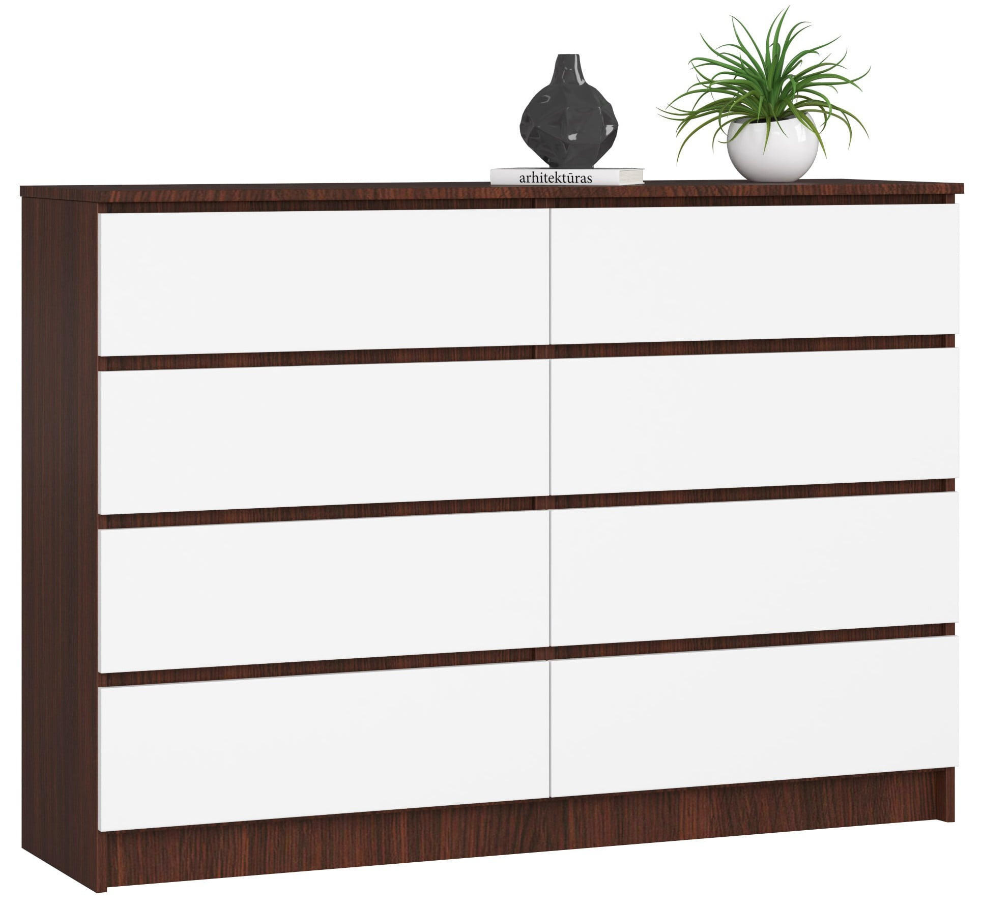 KOMMODE Dunkelbraun, Weiß 99/138/40 - Dunkelbraun/Weiß, Holzwerkstoff (138/99/40cm) - RAUMHIRSCH FURNITURE