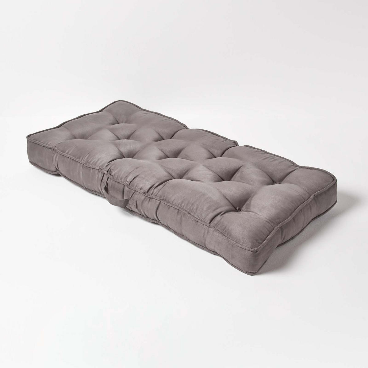 SITZAUFLAGE grau 100/48/10 cm – Sofa-Sitzkissen, Velours - Grau, Textil (48/100/10cm) - Homescapes