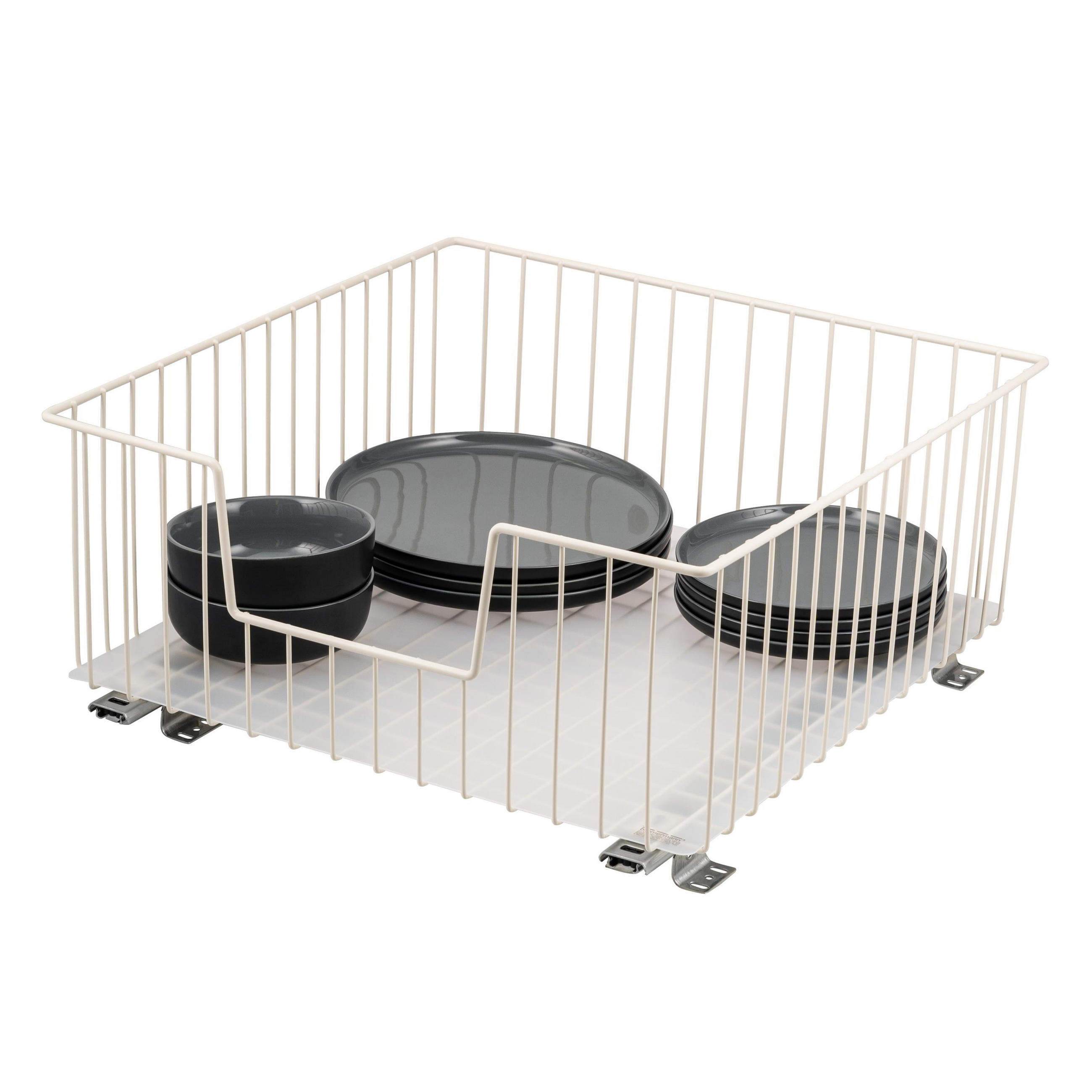 SCHRANK-KORBAUSZUG 50 cm mit Einlegeboden, cremeweiß - Creme, Metall (50/23/50.5cm) - bremermann