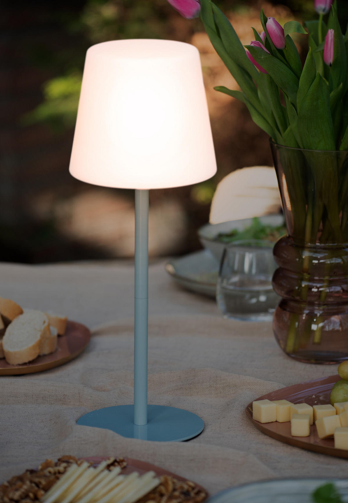 TISCHLAMPE Outdoors 15/15/40 cm - Blau, Kunststoff (15/15/40cm) - Leitmotiv