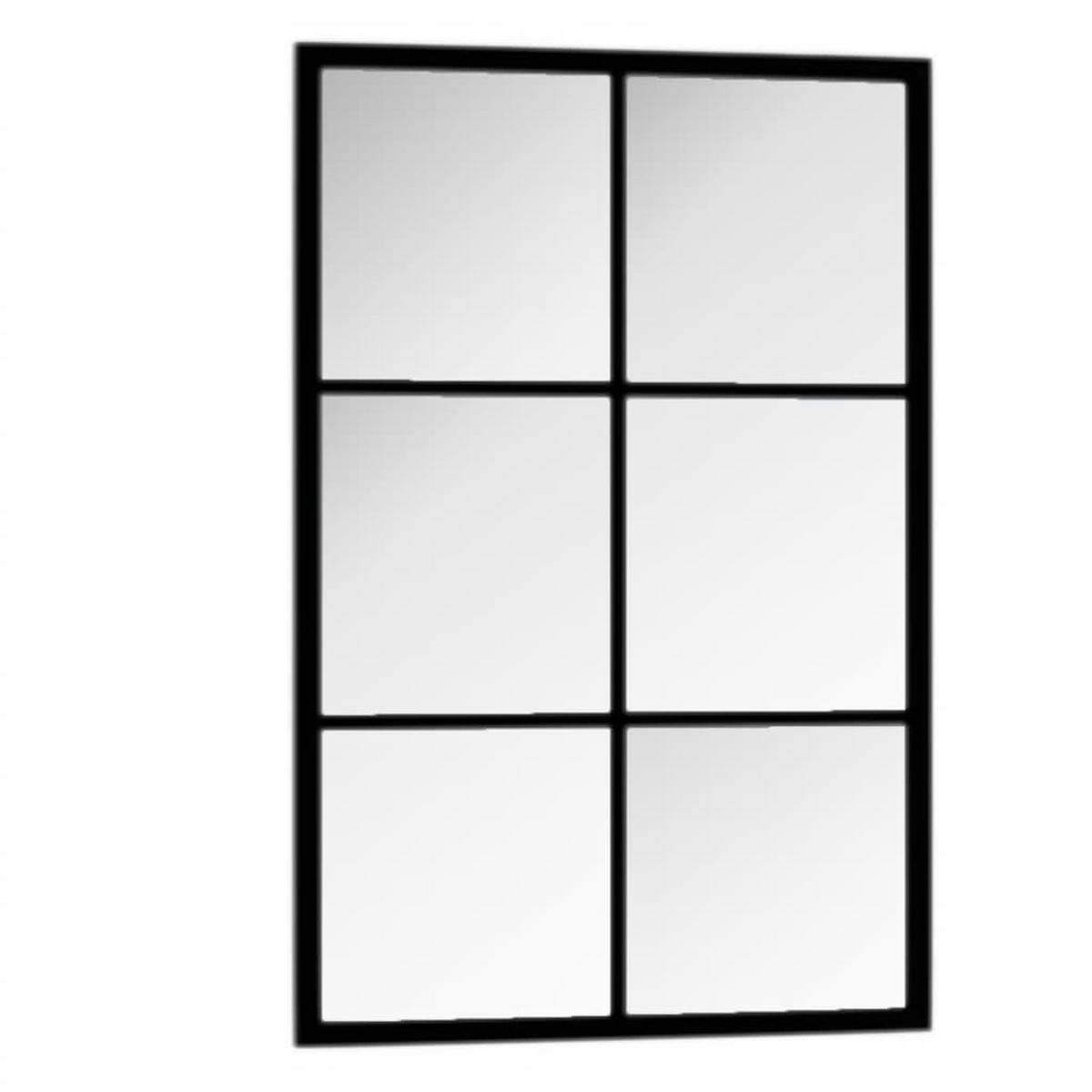 WANDSPIEGEL Schwarz 60x40 cm Metall - Schwarz, Metall (40/1/60cm) - furnicato